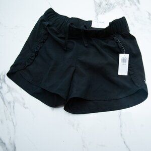 Old Navy Girls Go Dry Cool Black Shorts With Pocket Ruffle Size Large (10-12)